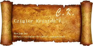 Czigler Kristóf névjegykártya