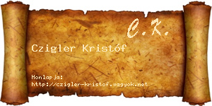 Czigler Kristóf névjegykártya